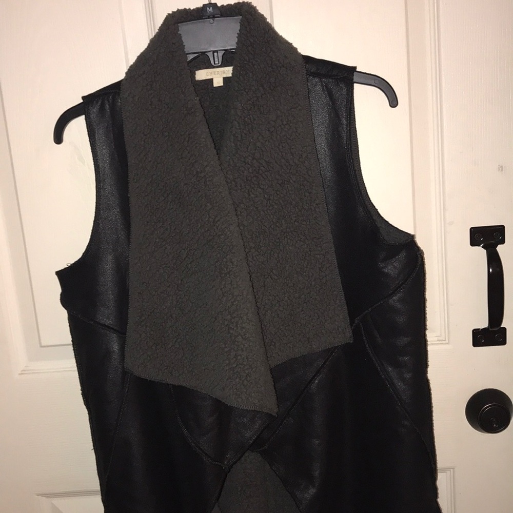 Black womens vest with fleece liner very dressy